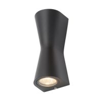 Skye Outdoor Double Cone Style LED Up and Down Wall Light, Black - Image 3