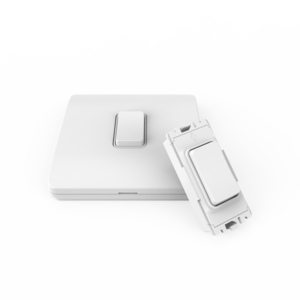 2 Gang Slim Grid Kinetic Switch White