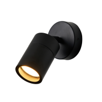 Leto IP65 1lt GU10 Adj Wall Light Black