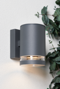 Lens Single  Light Outdoor Down Wall Light - Anthracite - Image 2