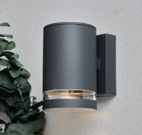Lens Single  Light Outdoor Down Wall Light - Anthracite - Image 5