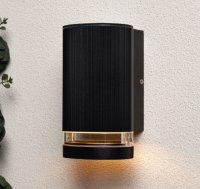 Helix Outdoor Cylinder Wall Light, Black - Image 7
