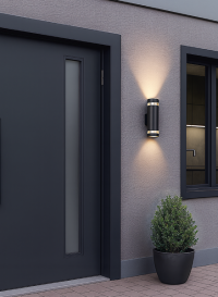 Eos 2 Light Up & Down Outdoor Wall Light - Black - Image 2