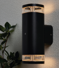 Eos 2 Light Up & Down Outdoor Wall Light with Photocell Sensor - Black - Image 2