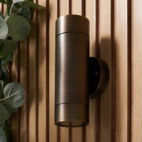 Brac Solid Brass Outdoor Up & Down Wall Light, Bronze - Image 4