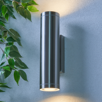 Brean 2 Light Outdoor Up & Down Wall Light - Stainless Steel - Image 4