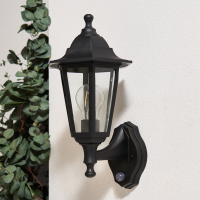 Bianca Outdoor Polycarbonate Wall Lantern with PIR Sensor, Black - Image 3