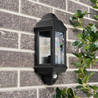 Athena Outdoor Half Wall Lantern with PIR Sensor, Black - Image 2