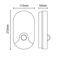 Turus 15 Watt LED Outdoor Oval Bulkhead Light with PIR, Black - Image 2