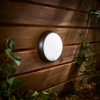 Cano 8 Watt LED Outdoor Round Bulkhead with PIR Sensor, Black - Image 4