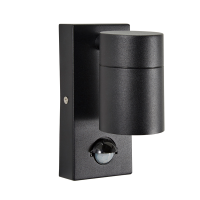 Leto IP65 1lt Fixed GU10 Wall Light w OR PIR Black - Image 2