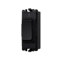 2 Gang Slim Grid Kinetic Switch Black