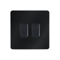 Kinetic Plated 2 Gang Grid Switch Black Chrome - Image 2