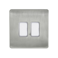 Kinetic Plated 2 Gang Grid Switch Satin Nickel