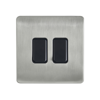 Kinetic Plated 2 Gang Grid Switch Satin Nickel - Image 2