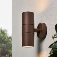 Arbo Outdoor Up & Down Wall Light with Tempered Glass, Rust - Image 2