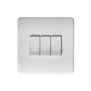 3 Gang RF In Wall Switch Unit On/Off Matt White