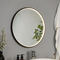 Roc LED Framed Mirror with Demist Black - Image 2