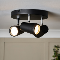 Freya Bathroom Ceiling Spotlight Plate, Matt Black - Image 2