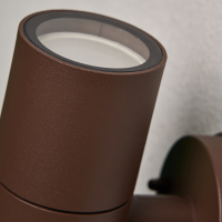 Arbo Outdoor Up & Down Wall Light with Tempered Glass, Rust - Image 3