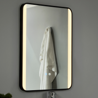 Lori CCT LED Bathroom Mirror with Motion Sensor and Demist - Matt Black - Image 3