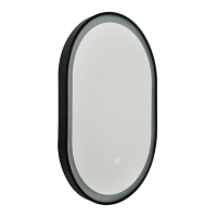 Cian CCT LED Oval Framed Mirror MBLK Motion/Demist, Black