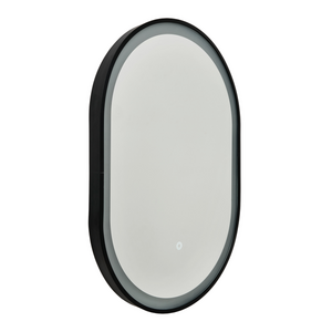 Cian CCT LED Oval Framed Mirror MBLK Motion/Demist, Black