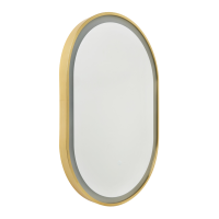 Cian CCT LED Oval Framed Mirror SBRS Motion/Demist, Satin brass