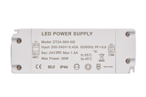 36W 24V 1.5A Power Supply, 200-240Vac input, IP44
