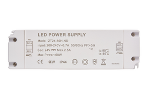 60W 24V 2.5A Power Supply, 200-240Vac input, IP44
