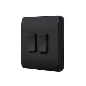 2 Gang Kinetic Switch Surround For Slim Grid Black