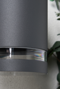 Lens Single  Light Outdoor Down Wall Light - Anthracite - Image 3