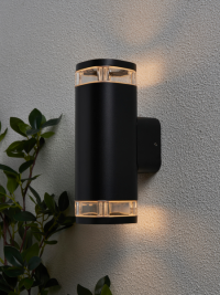Eos 2 Light Up & Down Outdoor Wall Light - Black - Image 3