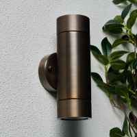 Brac Solid Brass Outdoor Up & Down Wall Light, Bronze - Image 7