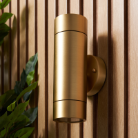 Brac Solid Brass Outdoor Up & Down Wall Light, Brass - Image 5