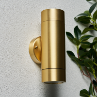 Brac Solid Brass Outdoor Up & Down Wall Light, Brass - Image 8