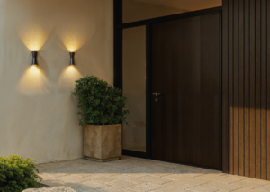 Skye Outdoor Double Cone Style LED Up and Down Wall Light, Black