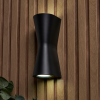 Skye Outdoor Double Cone Style LED Up and Down Wall Light, Black - Image 2