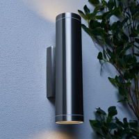 Brean 2 Light Outdoor Up & Down Wall Light - Stainless Steel - Image 6