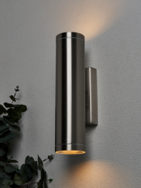 Brean 2 Light Outdoor Up & Down Wall Light - Stainless Steel - Image 7