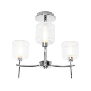 Montreal Classic Chrome Flush 3 Light Bathroom