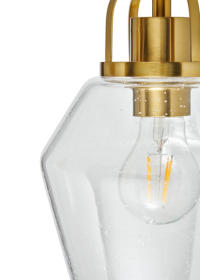 Saskia Bubble Glass & Satin Brass 3 Light Diner - Image 2