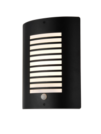 Sigma Panel Slatted Wall Lantern With PIR, Black - Image 3