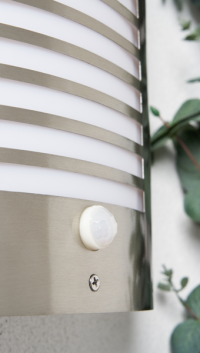 Sigma Panel Slatted Wall Lantern With PIR, Stainless Steel - Image 3
