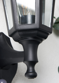 Bianca Outdoor Polycarbonate Wall Lantern with PIR Sensor, Black - Image 4