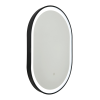 Cian CCT LED Oval Framed Mirror MBLK Motion/Demist, Black - Image 2