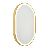 Cian CCT LED Oval Framed Mirror SBRS Motion/Demist, Satin brass - Image 2