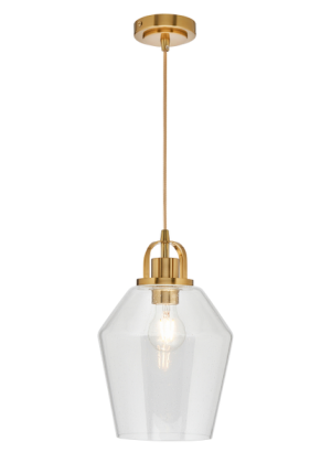 Saskia Bubble Glass & Satin Brass 1 Light Pendant