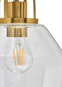Saskia Bubble Glass & Satin Brass 1 Light Pendant - Image 2