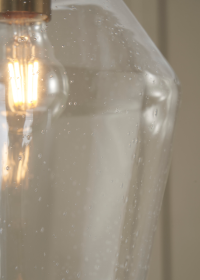Saskia Bubble Glass & Satin Brass 1 Light Pendant - Image 5